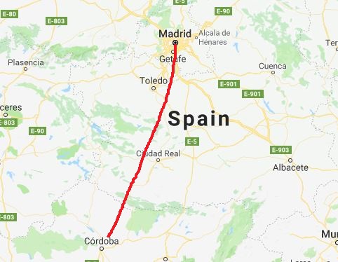 Map of Madrid to Cordoba with added line.jpg
